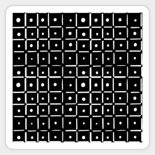 Block Dot Game, black and White Sticker